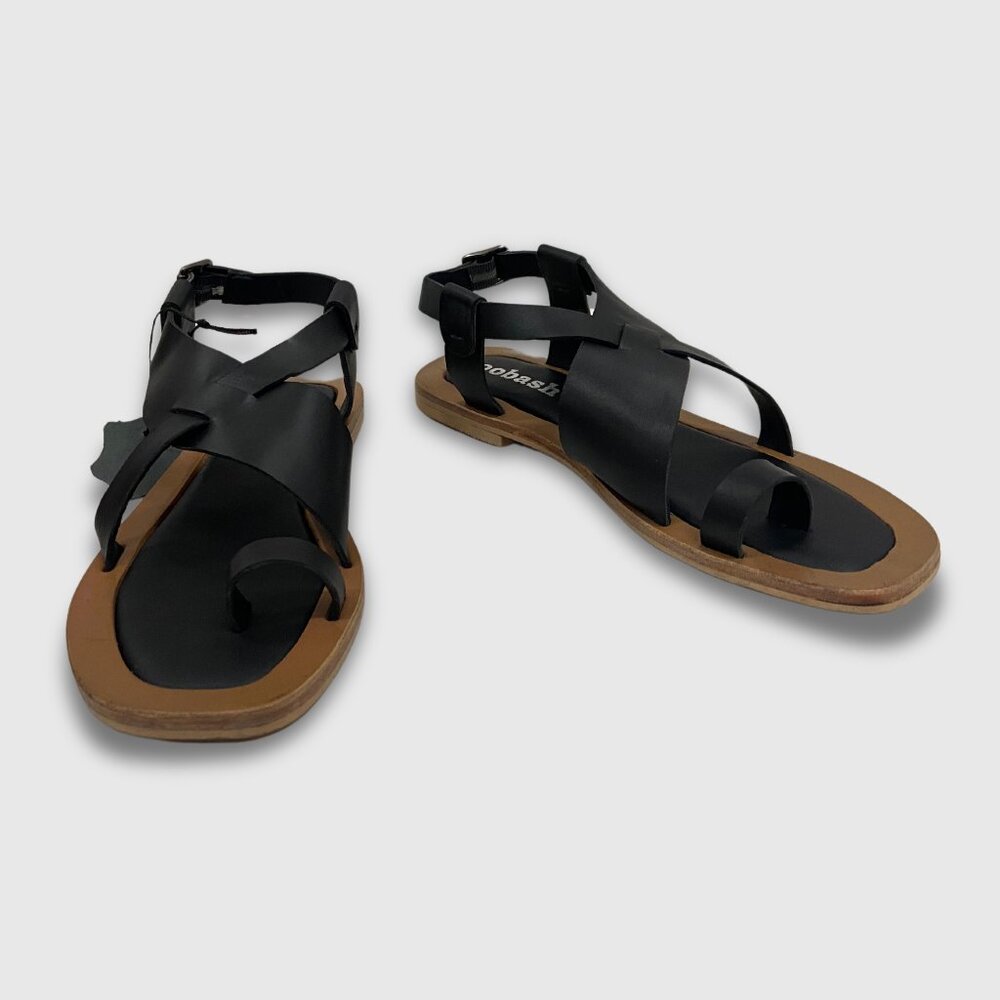 Indiana leather footbed cutout thong sandal
